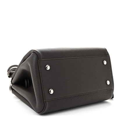Grained Calfskin Medium Madrid Bag  Dark Ebony