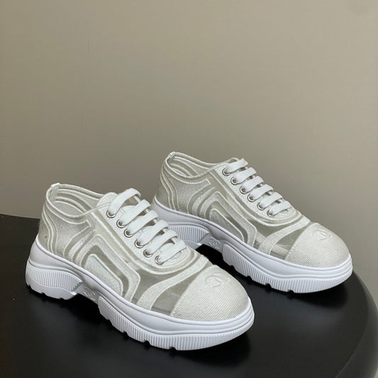 CC 26 Platform Sneaker White Fabric Mesh 593349