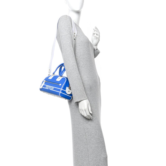 Calfskin Small Dior Vibe Zip Bowling Bag Blue