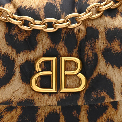 Nylon Monaco Mini Leopard Shoulder Bag Brown