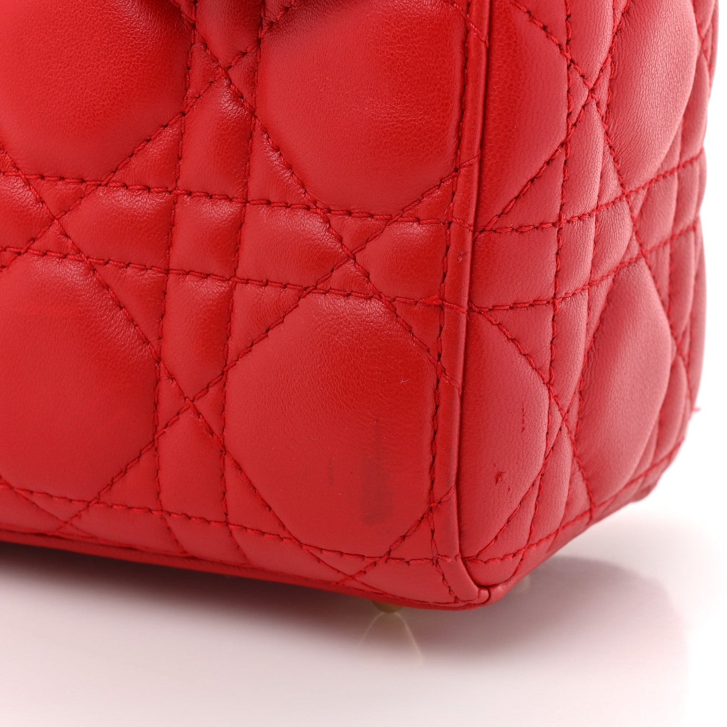 Lambskin Cannage Small My ABCDior Lady Dior Red