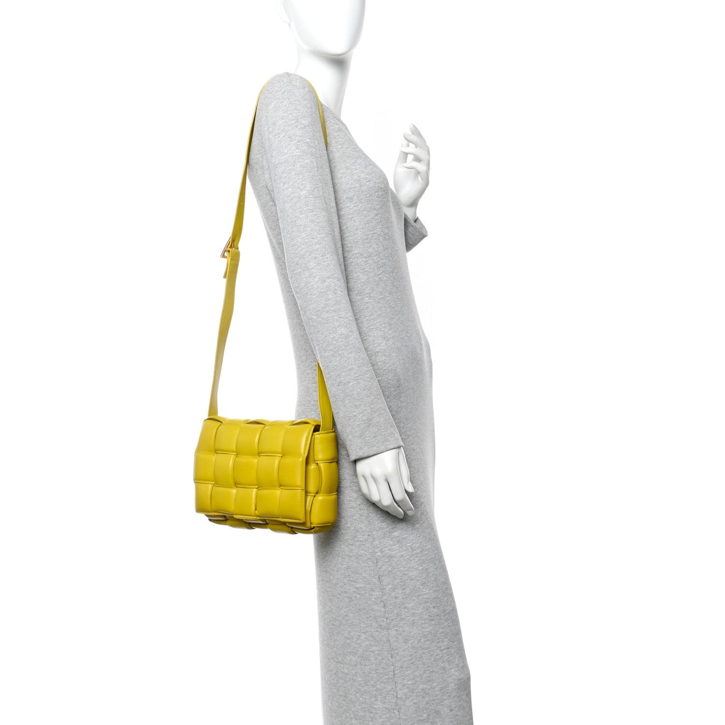 Nappa Maxi Intreccio Padded Cassette Crossbody Bag Buttercup