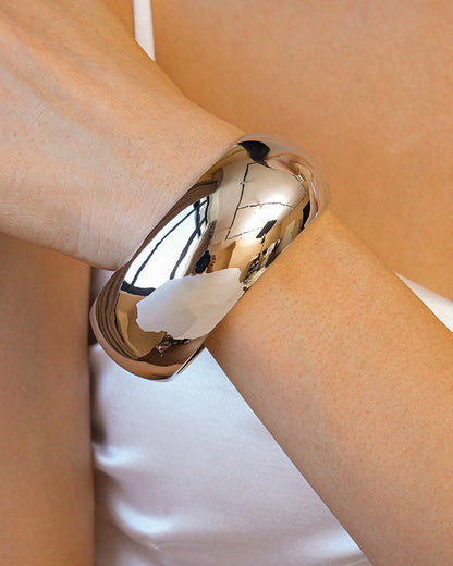 Wide Metal Geometric Bracelet