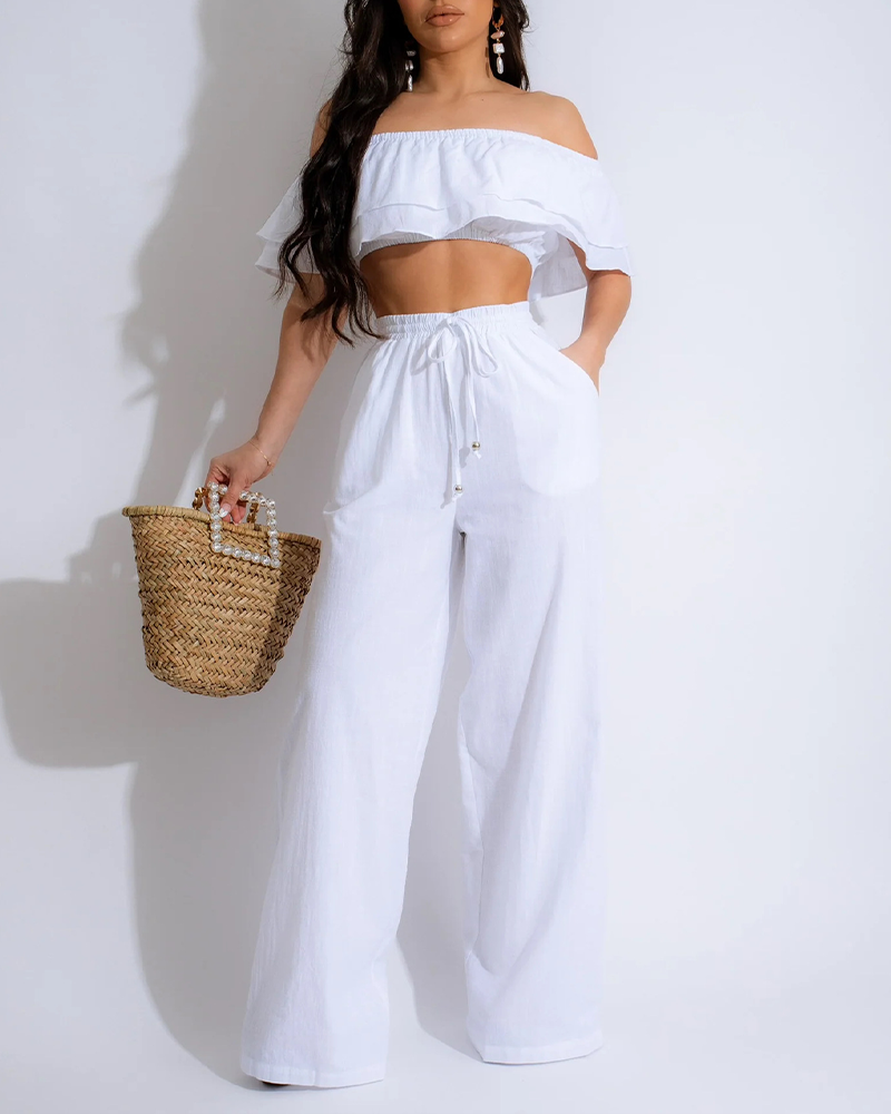 Ruffled Trouser Suit