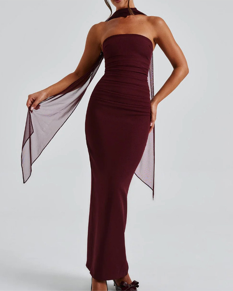 Slim Fit Tube Top Hip Dress