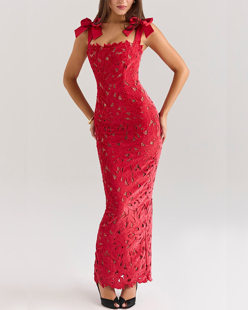 Lace Bow Hip Dress