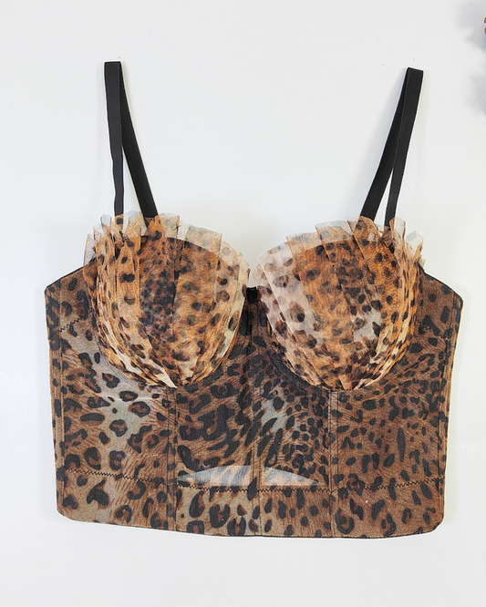 Leopard Print Lace Bra