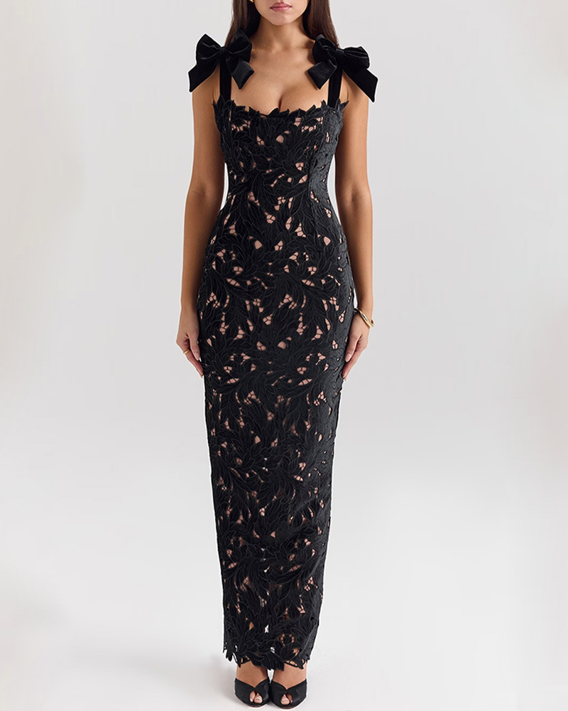 Lace Bow Hip Dress