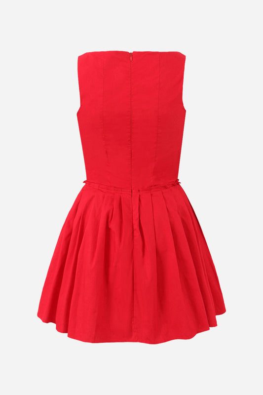 Minivestido plisado con bustier sin mangas 