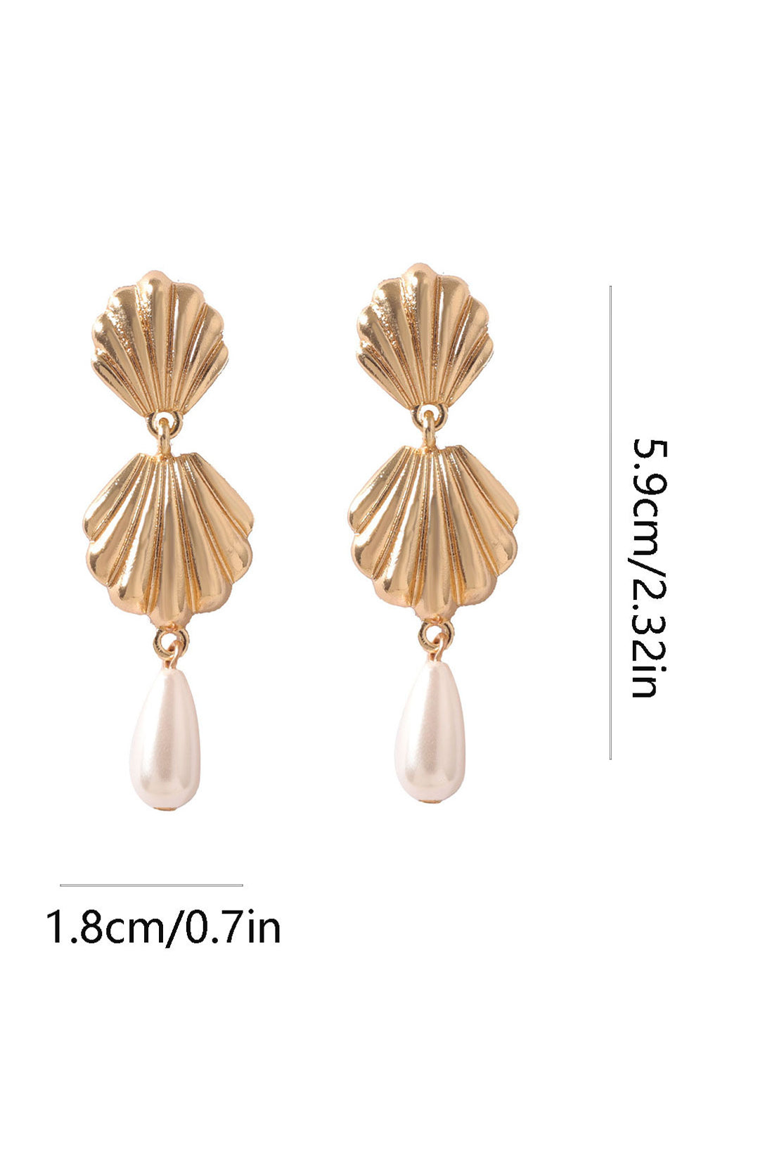 Pendientes de perlas con vieiras 
