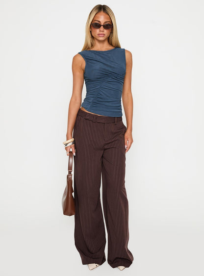 Persuade You Ruched Top Blue