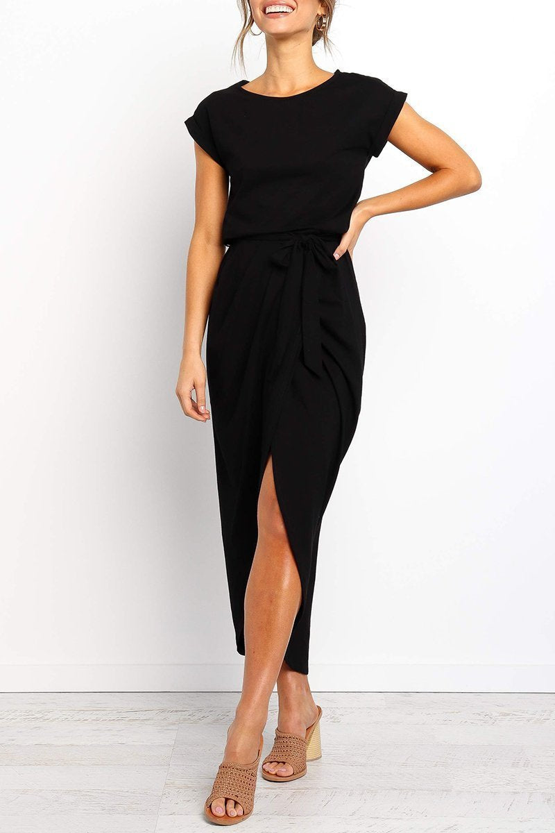 Vestido midi Essential Grace de color liso (4 colores)