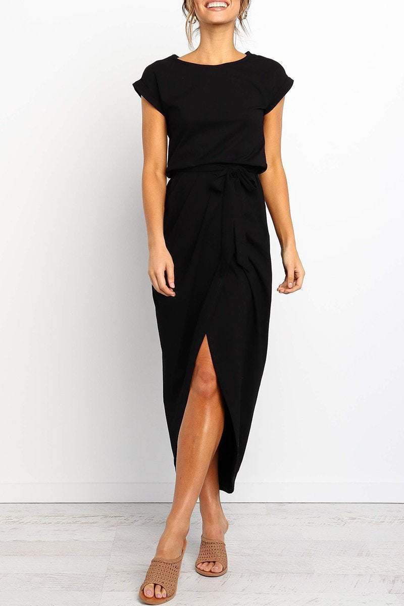 Vestido midi Essential Grace de color liso (4 colores)