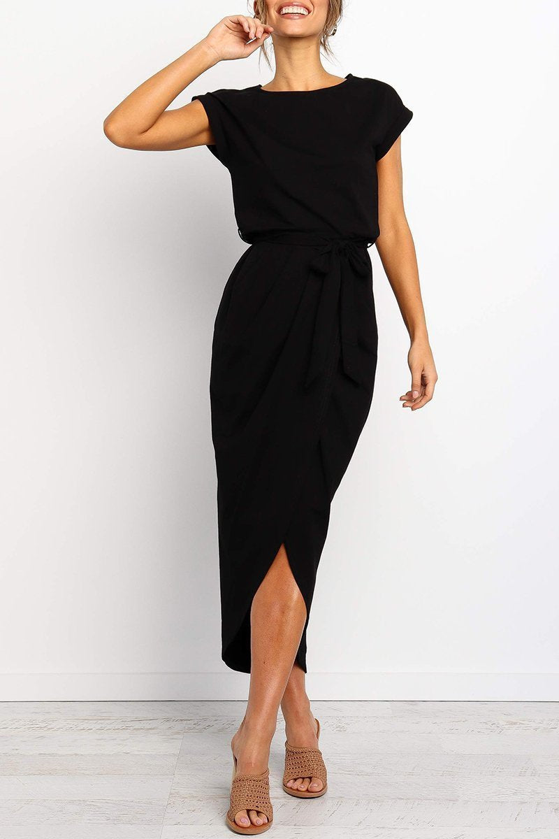 Vestido midi Essential Grace de color liso (4 colores)