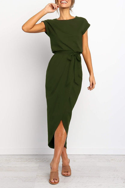 Vestido midi Essential Grace de color liso (4 colores)