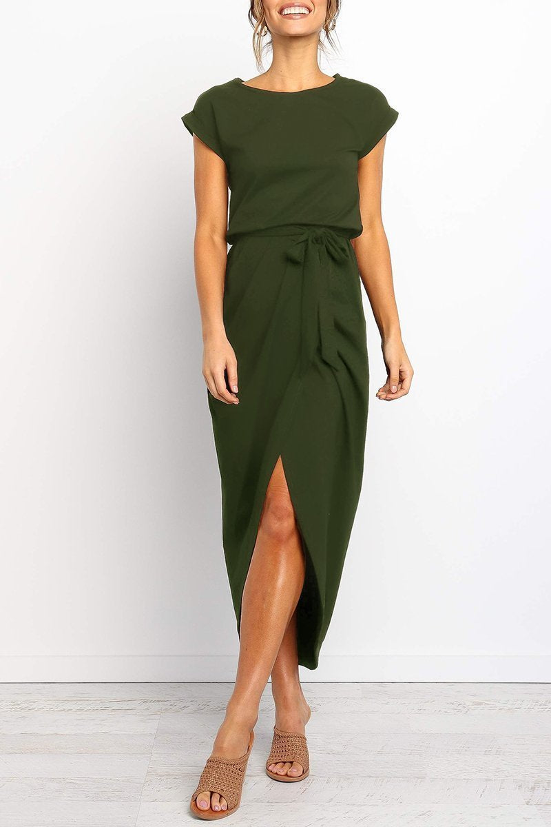 Vestido midi Essential Grace de color liso (4 colores)
