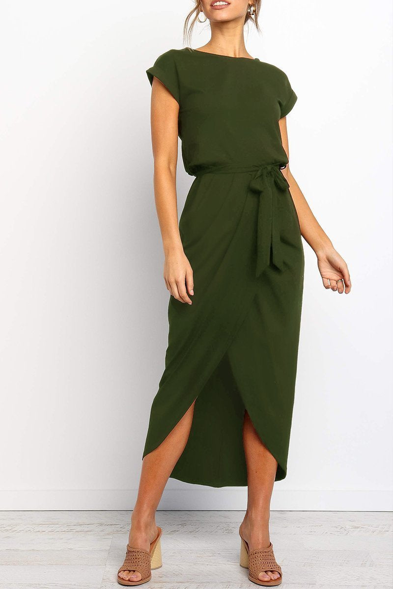 Vestido midi Essential Grace de color liso (4 colores)