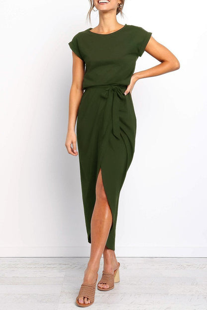Vestido midi Essential Grace de color liso (4 colores)