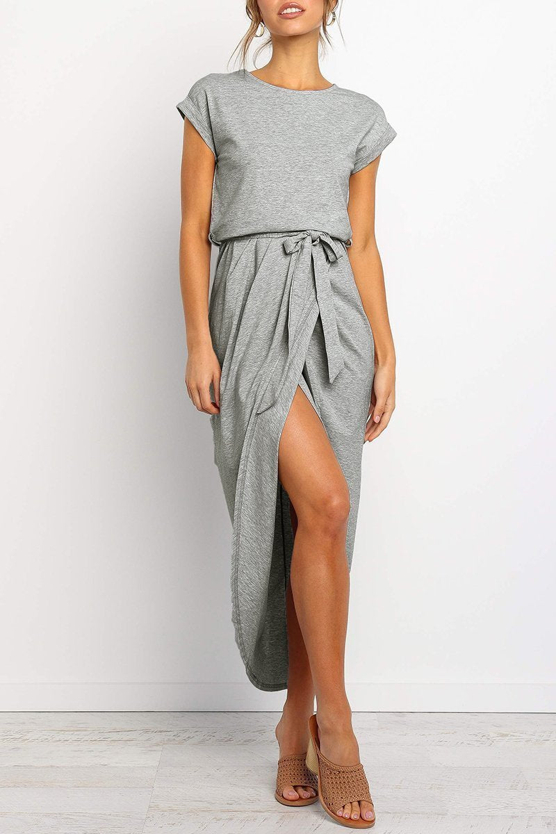 Vestido midi Essential Grace de color liso (4 colores)