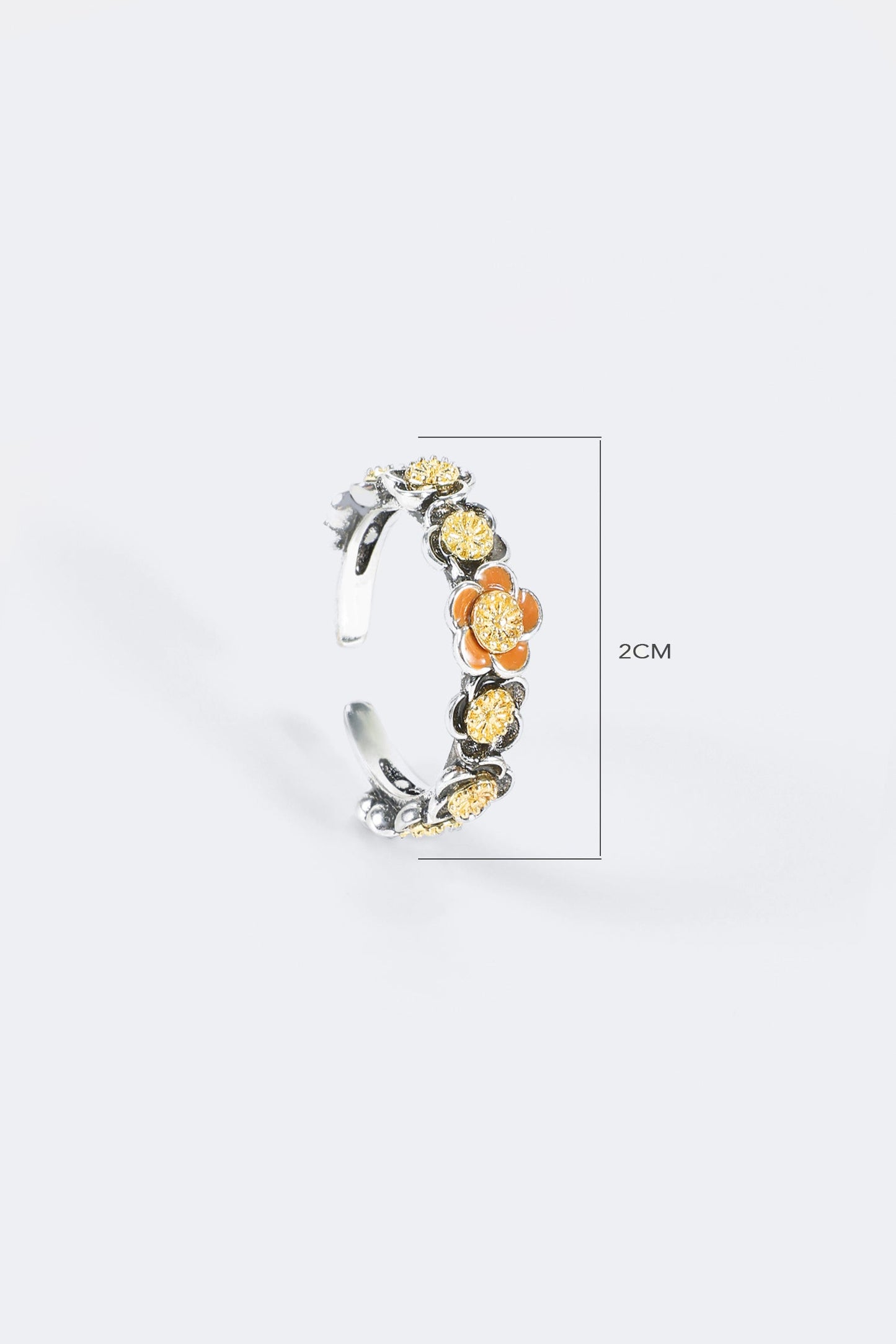 Anillo de aceite con forma de gota de flor 