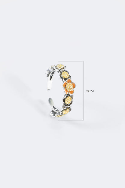 Anillo de aceite con forma de gota de flor 