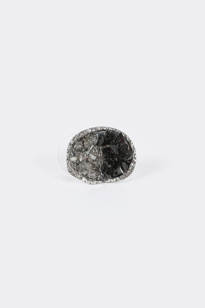 Pendientes de diamantes ovalados negros 