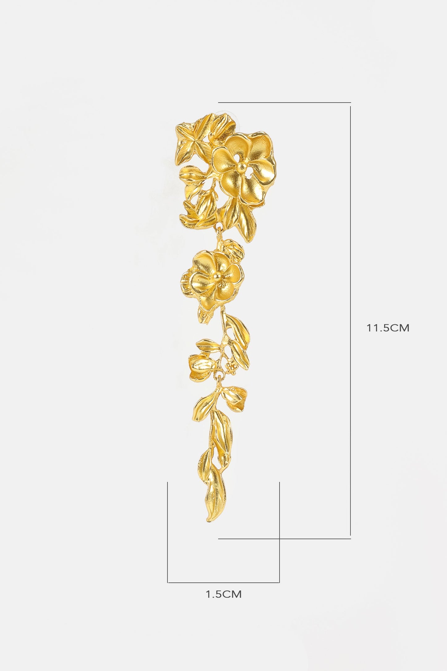 Pendientes de flores 3D de metal 