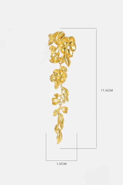 Pendientes de flores 3D de metal 