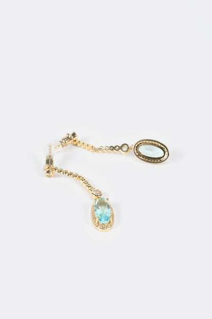 Faux Diamond Oval Earrings