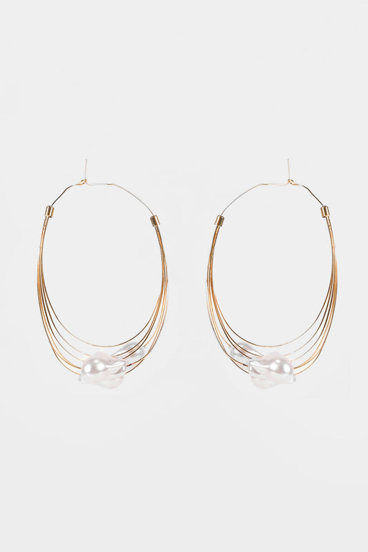 Pendientes de metal con perlas de imitación 
