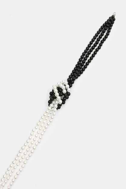 Faux Pearl Warp Necklace