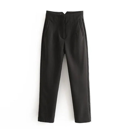2025 Classic Women’s Pencil Pants Spring Basic Solid High Waist Straight Pant Female Casual Slim Ankle Length Trouser Pantalones