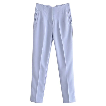 2025 Classic Women’s Pencil Pants Spring Basic Solid High Waist Straight Pant Female Casual Slim Ankle Length Trouser Pantalones