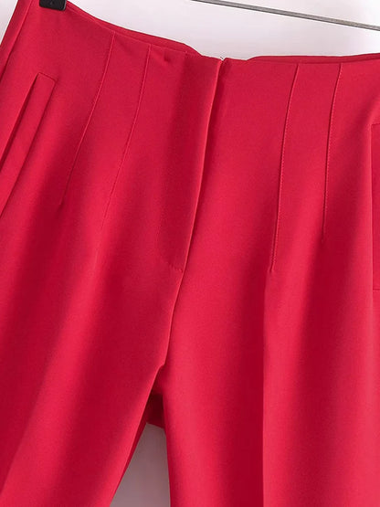 2025 Classic Women’s Pencil Pants Spring Basic Solid High Waist Straight Pant Female Casual Slim Ankle Length Trouser Pantalones