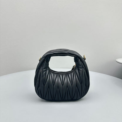 MINI HOBO 17 BAG IN BLACK LAMBSKIN