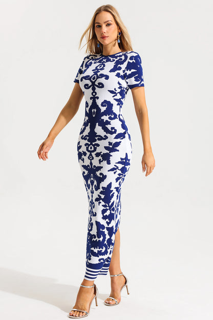 Vestido midi de cuello redondo con estampado paisley de Kint 