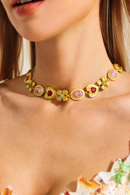 Gemstone Heart Pendant Necklace