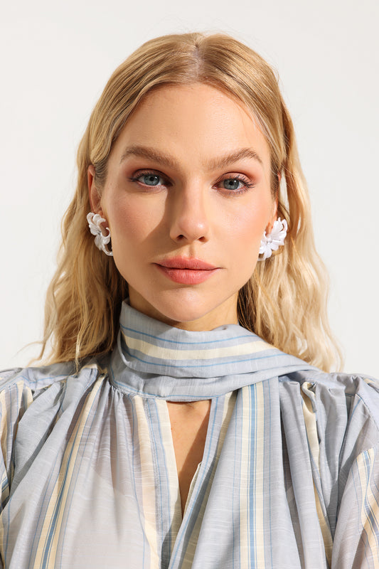 Floral Faux Diamond Stud Earrings