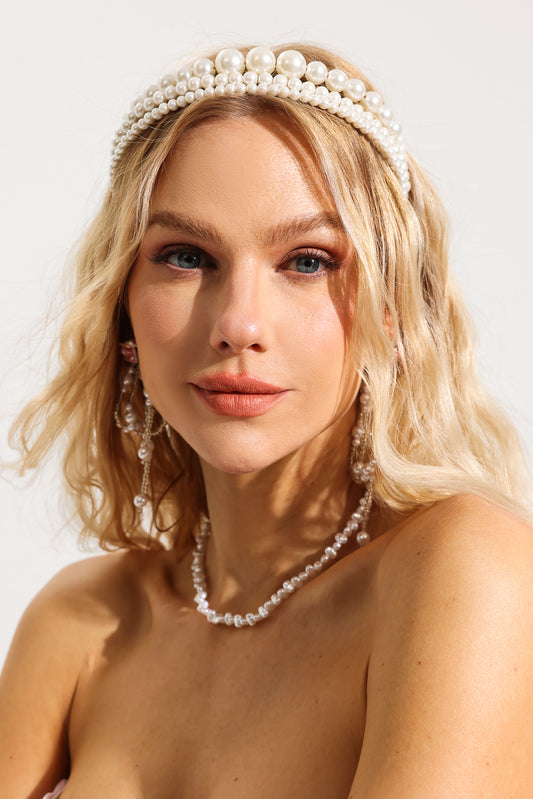 Diadema de perlas de varias capas 