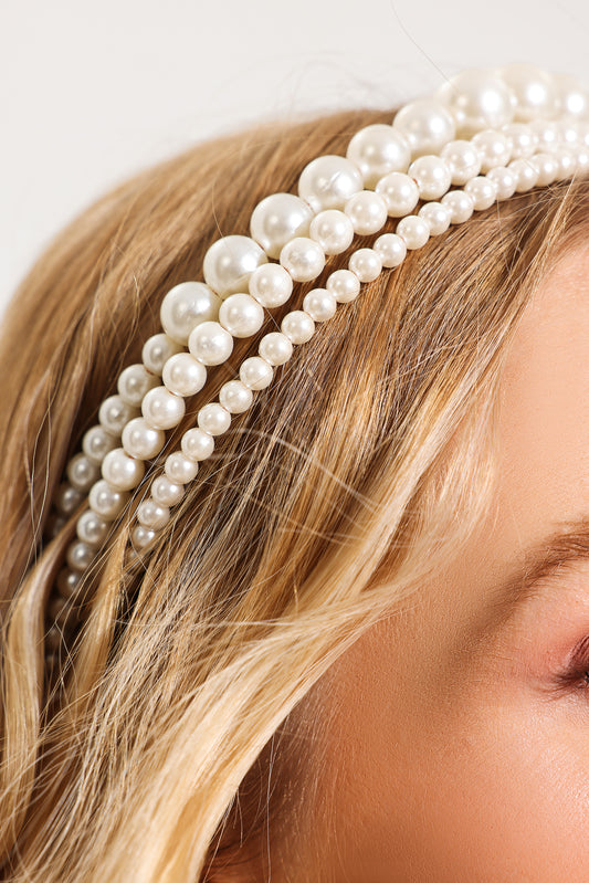 Diadema de perlas de varias capas 
