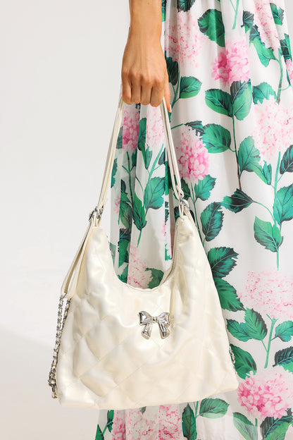 Bolso con lazo de piel sintética sólida 