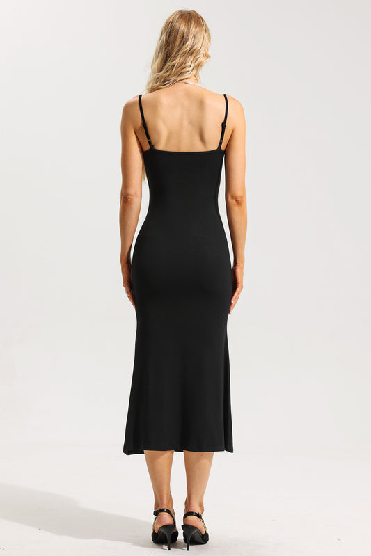 3D Floral Knit Sleeveless Midi Dress