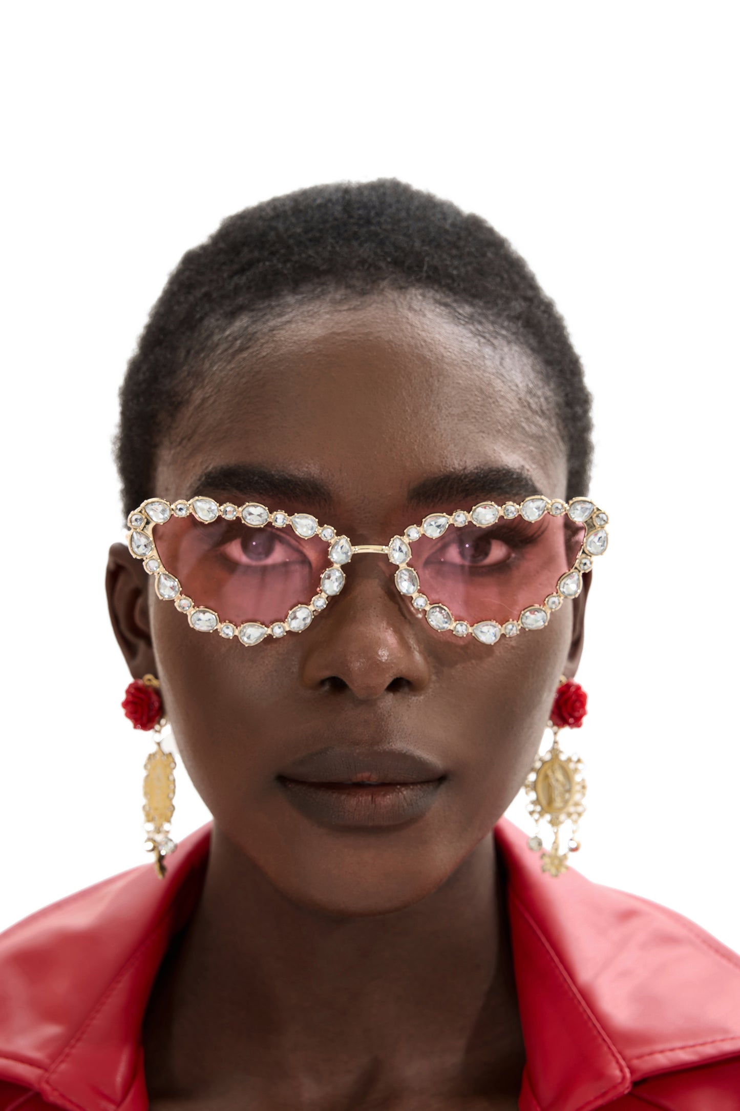 Gafas ovaladas con cristales de imitación 