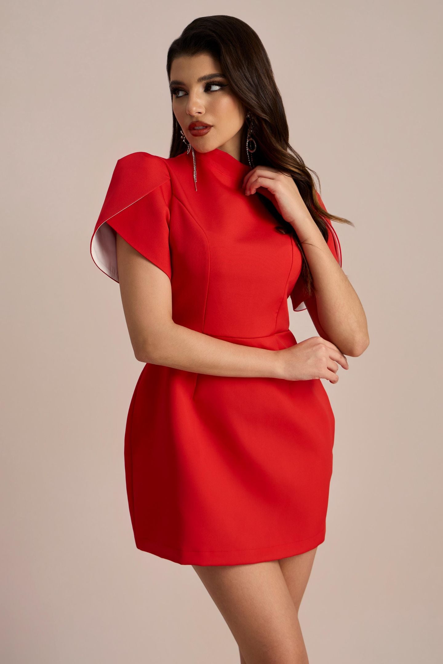 Vestido mini con lazo y aberturas Adela 