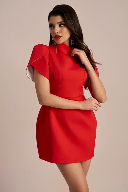 Vestido mini con lazo y aberturas Adela 