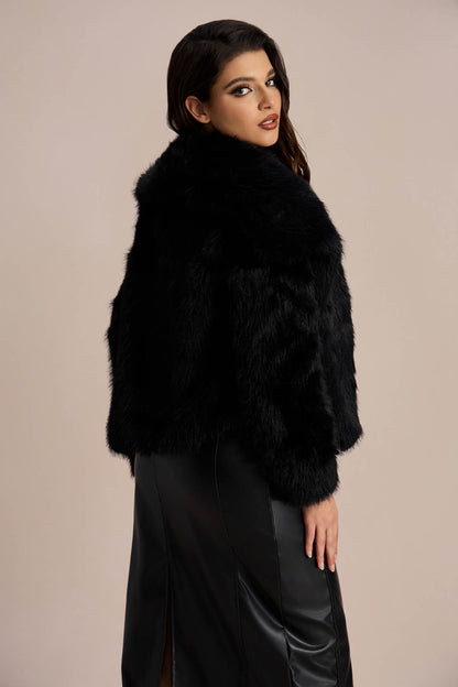 Chaqueta de piel sintética con solapa Candice 