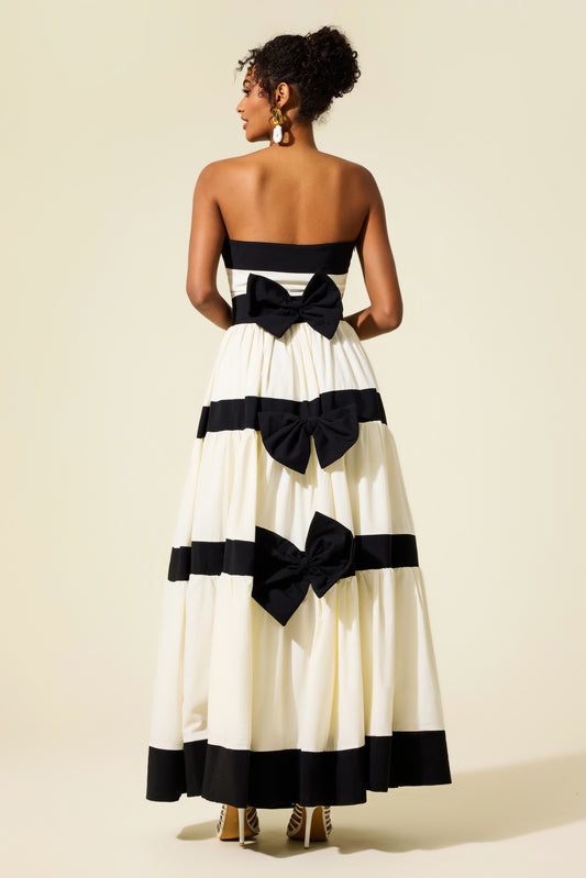 Frill Bow Sleeveless Maxi Dress