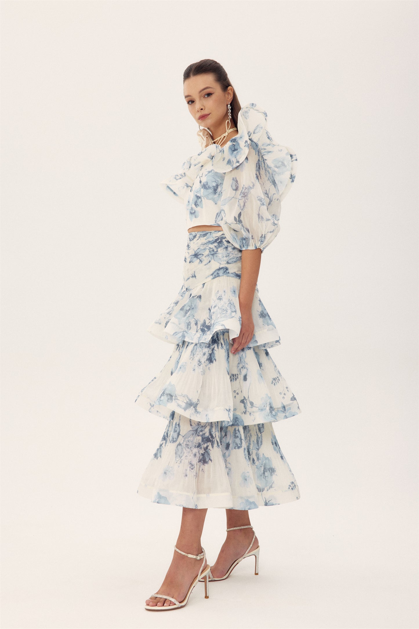 Sylvia Floral Printed Tulle Set