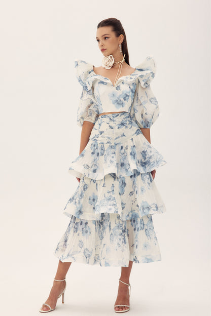 Sylvia Floral Printed Tulle Set
