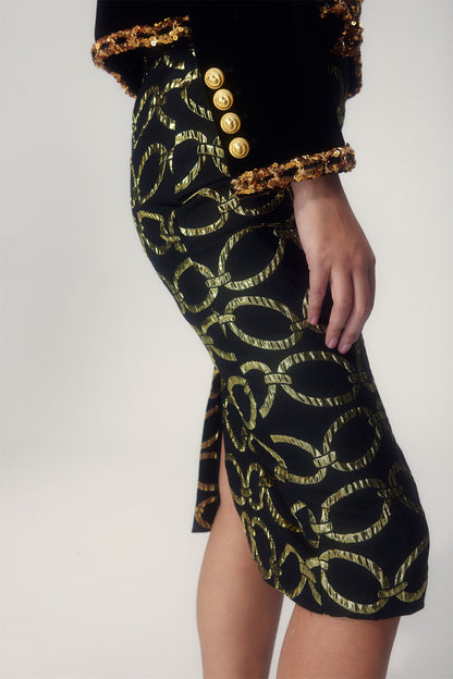 Falda tubo con estampado de cadena de Emma 